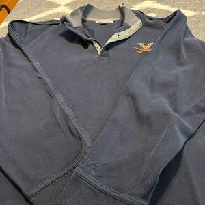 Mens CUTTER & BUCK Snap Pullover, UVA Branded Navy and Grey, XXL